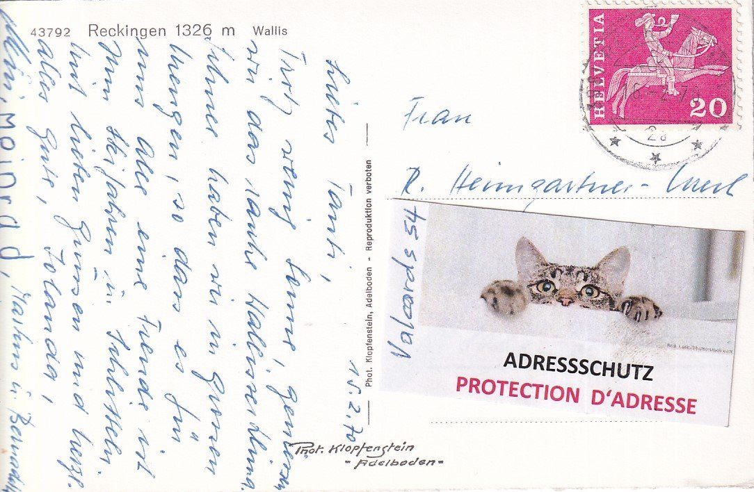 Cartoline postali: Reckingen   VS  im Goms      um 1970 – Usato da Brig venduto da Valcards54 1