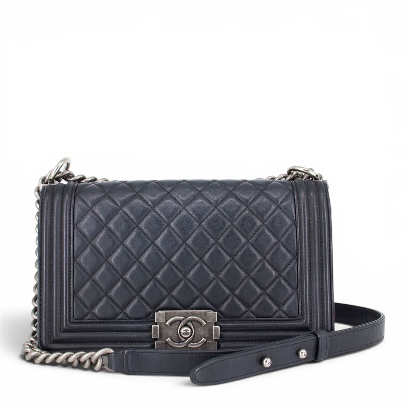 Chanel Borse da donna: Chanel Medium Boy schwarz RHW – Usato da Binningen venduto da Designerlabels 2