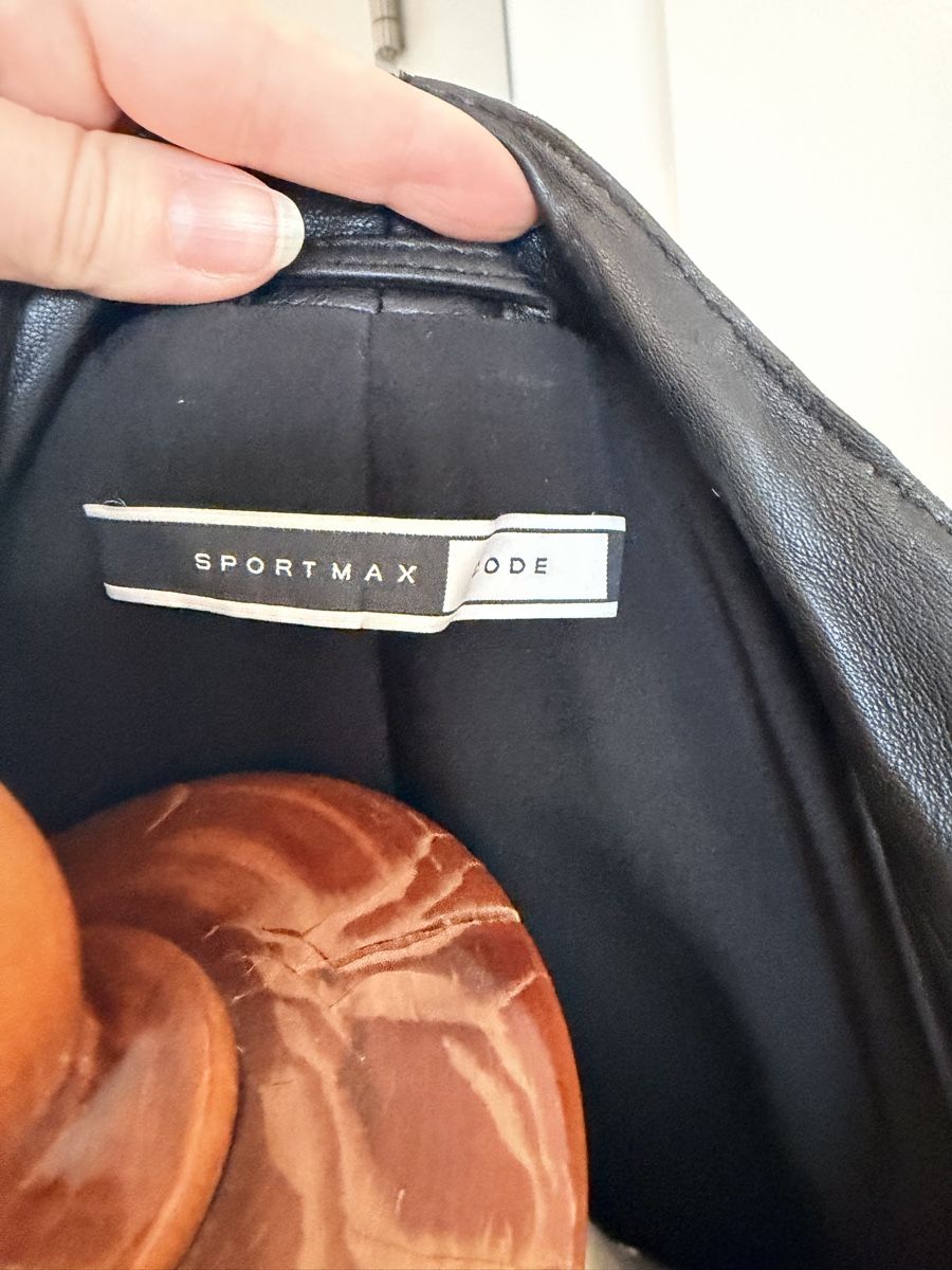 Sportmax Jacken: Sportmax Code Leather Jacket Black Size M Good Condition – Neu (gemäss Beschreibung) aus Baden von apputora 1