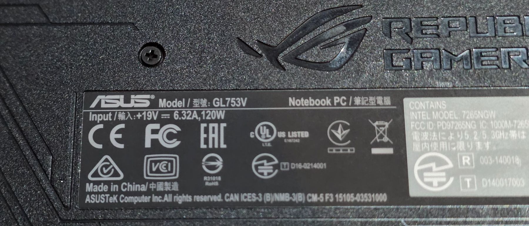 Asus Portables: Asus GL753V Laptop – D'occasion à Hünenberg par Tombissig 4