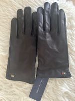 New Tommy HILFIGER Damen Leder Handschuhe Schwarz  S/M