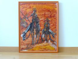 Bild „Don Quijote & Sancho Panza“ – mit Rahmen ca. 54 X 69cm