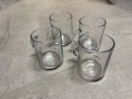 Lot de 4 grandes tasses type à thé en verre Nespresso
