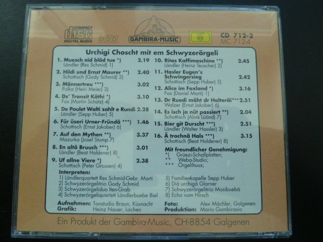 CD: Urchigi Choscht mit em Schwyzerörgeli  (rare CD) – Usato da Au ZH venduto da sikoku 2