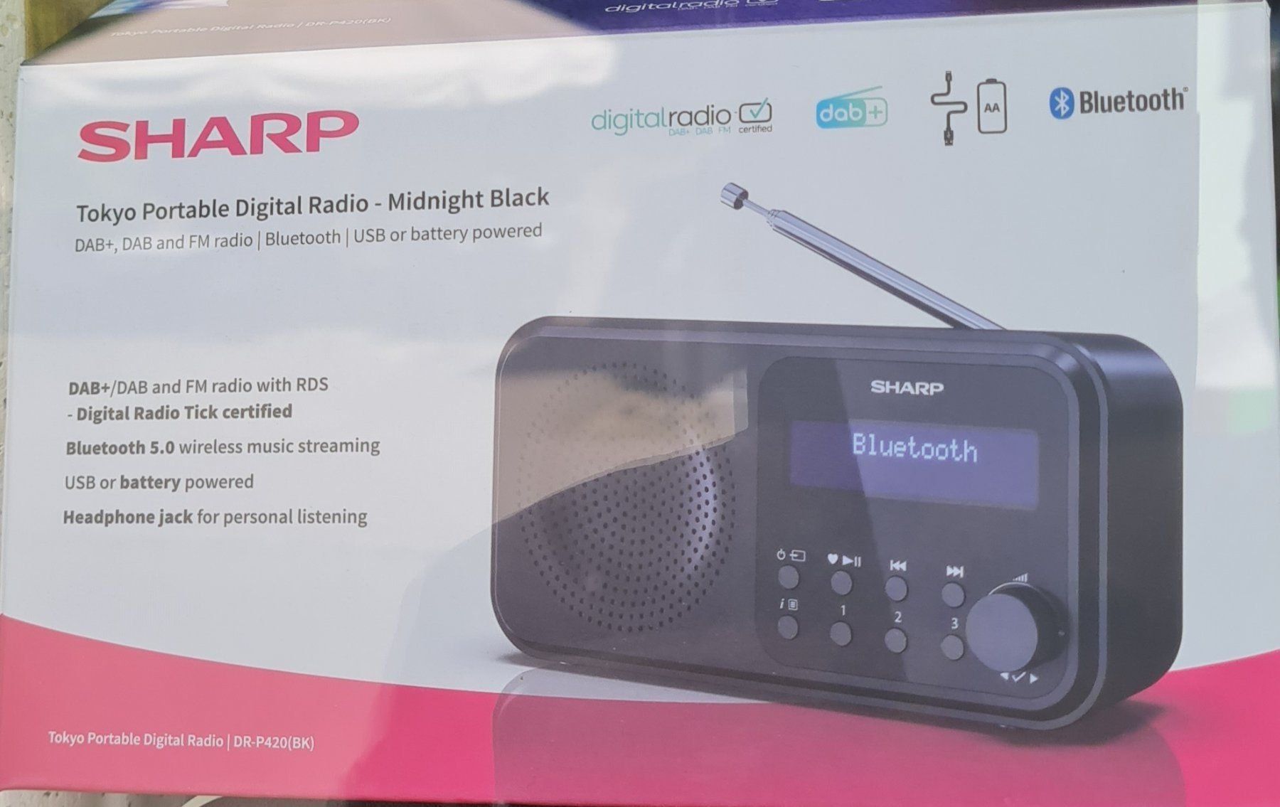 Sharp Radio: Sharp dr-p420 Digital Radio Bluetooth dap+ FM Batterie Strom – Nuovo e nell'imballaggio originale da Flawil venduto da DmHFlawil