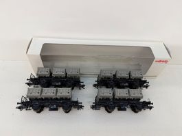 2er Set Märklin 48943 Wagen-Set ´Behälter-Tragwagen´