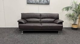 Echtleder Sofa 3-Sitzer dunkelbraun ca. 195 cm
