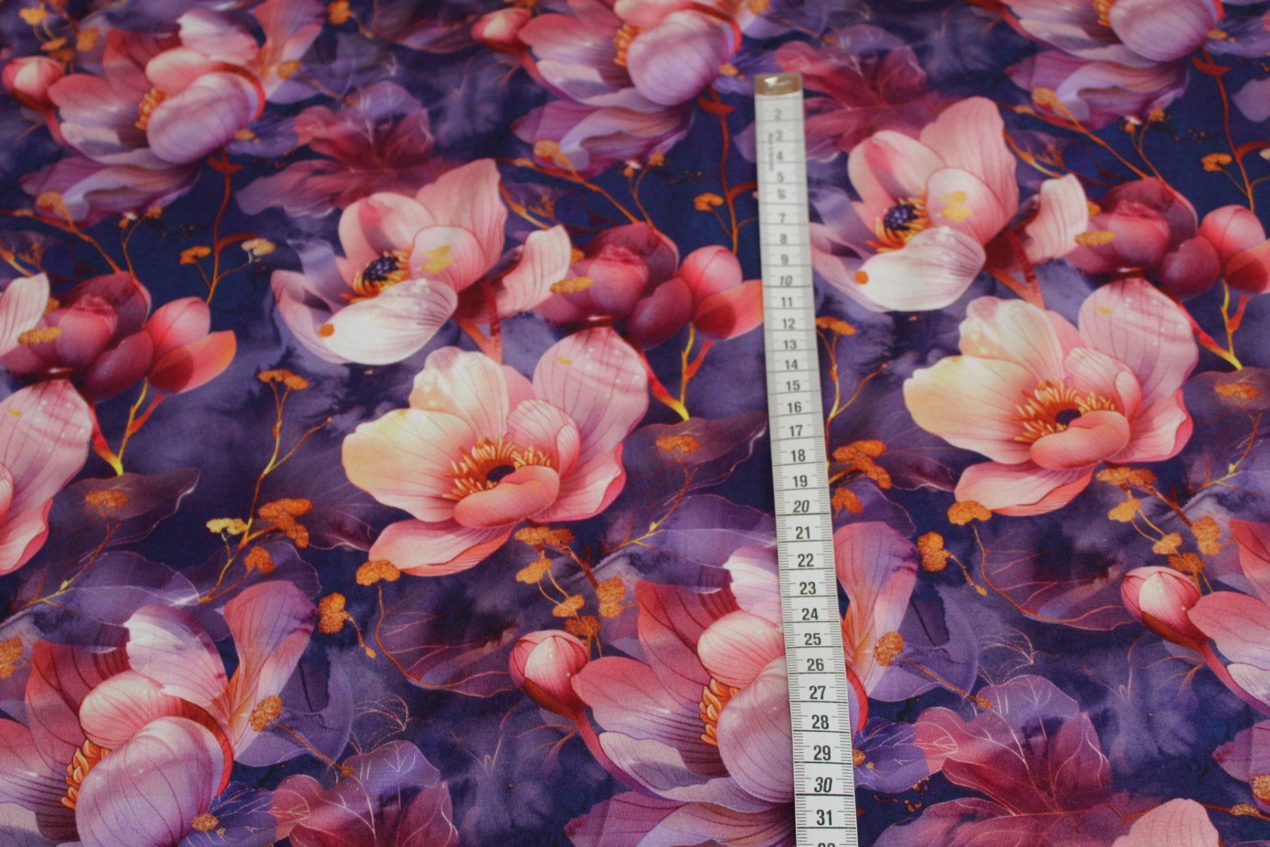 Tessuti: Stoff Viscosejersey Digitaldruck blaulila/Blumen – Nuovo (secondo la descrizione) da Obfelden venduto da solomon111 2