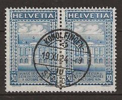 CH168 - Paire UPU 1924 vollstempel Konolfingen 19.11.1924