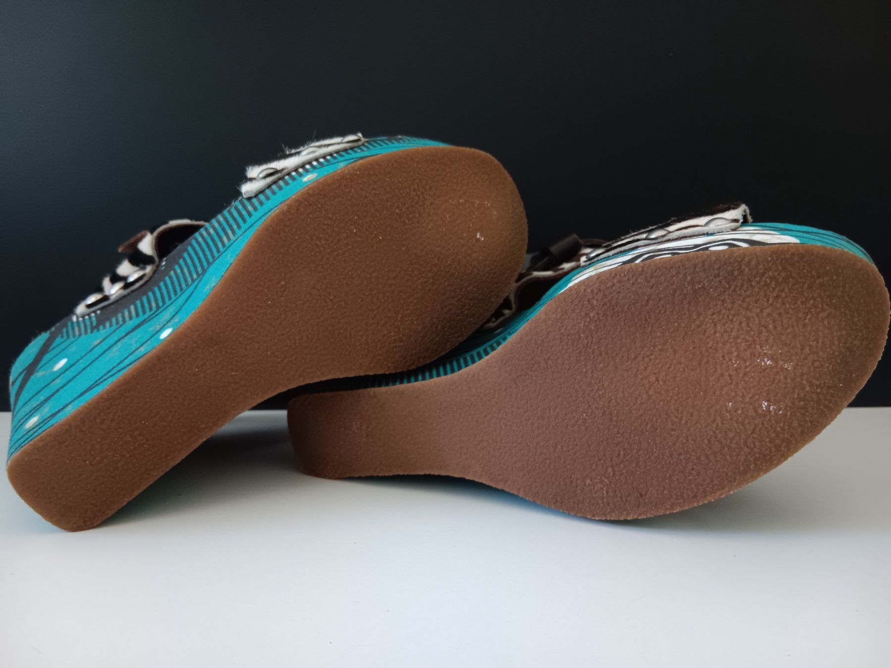 Scarpe da donna: CACHAREL Sandales turquoise-marron pointure 37 – Nuovo (secondo la descrizione) da Cossonay-Ville venduto da Les_1001_perles 9