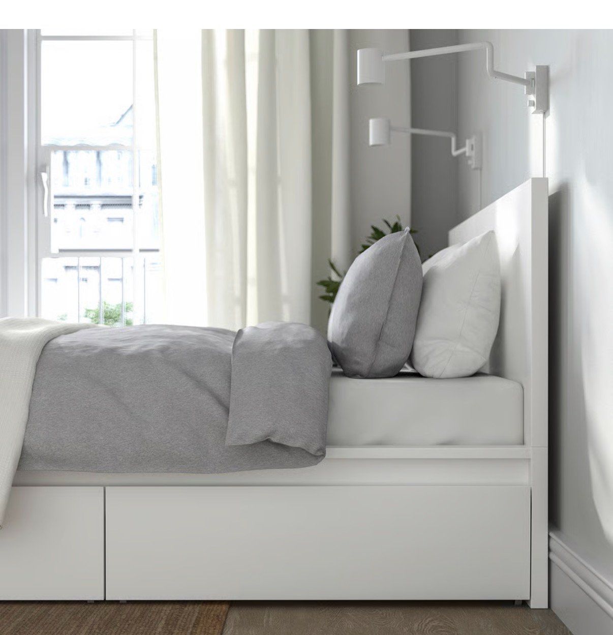 Ikea Letti: Lit double IKEA Brimnes, blanc, avec rangement intégré! – Usato da Biel/Bienne venduto da mra_ndr9 4