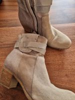 Schicke Wildleder und Leder Stiefeletten Gr. 40  Herbstlook