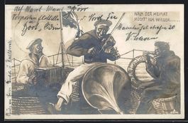Matrosen auf deutschem Kriegsschiff musi