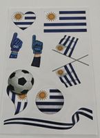 WM 2026 Tattoo Aufkleber Uruguay Fussball Herz Flagge neu