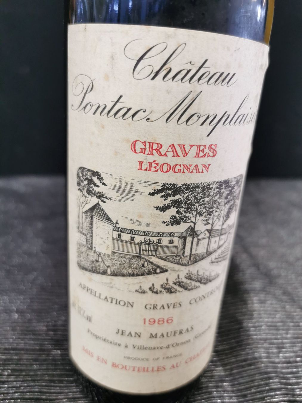 Vino: CHÂTEAU PONTAC MONPLAISIR GRAVES LEOGAN 1986 – Nuovo (secondo la descrizione) da Genève venduto da Leboucheoreilles 1