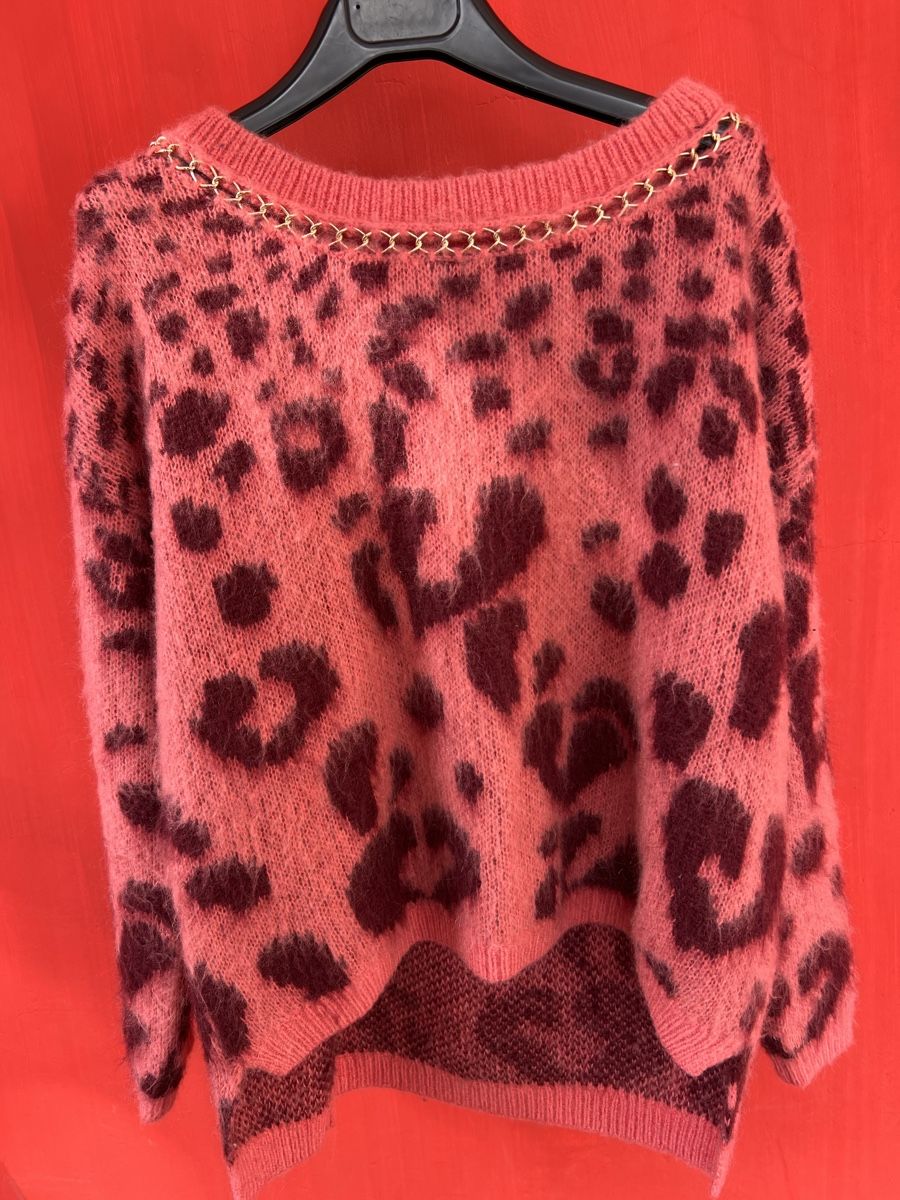 Twinset Maglioni & Felpe: Twin-Set Pullover pink mit Gepard Muster Grösse S – Usato da Zürich venduto da car_x52z