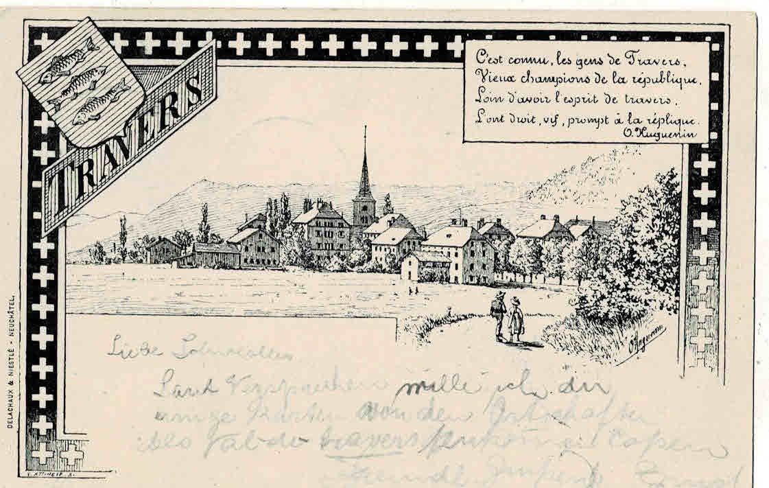 Cartes postales: Travers 1900 mit Upu Marke 1900 – D'occasion à Sulz AG par Oberdanne8