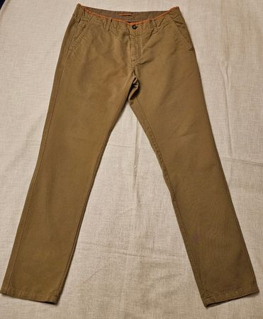 Massimo Dutti Chino Hose Beige Gr. 44 Baumwolle Business Cas