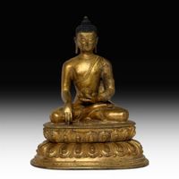 Buddha Statue Bronze vergoldet Nepal 30cm Siddhartha Gautama