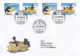 FDC Serie 964 - 965 + 987 - 988 Pingu ET Bern 6.12.1999