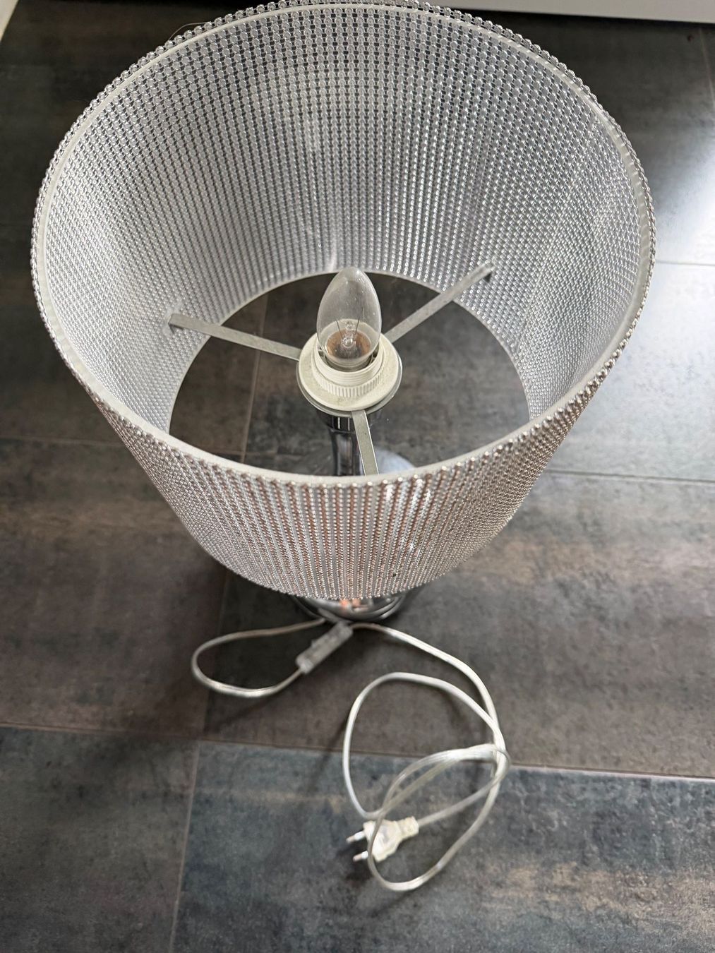 Lampade: Tischlampe Strass Silber Chrom Glänzend – Usato da Muttenz venduto da flowers04 3