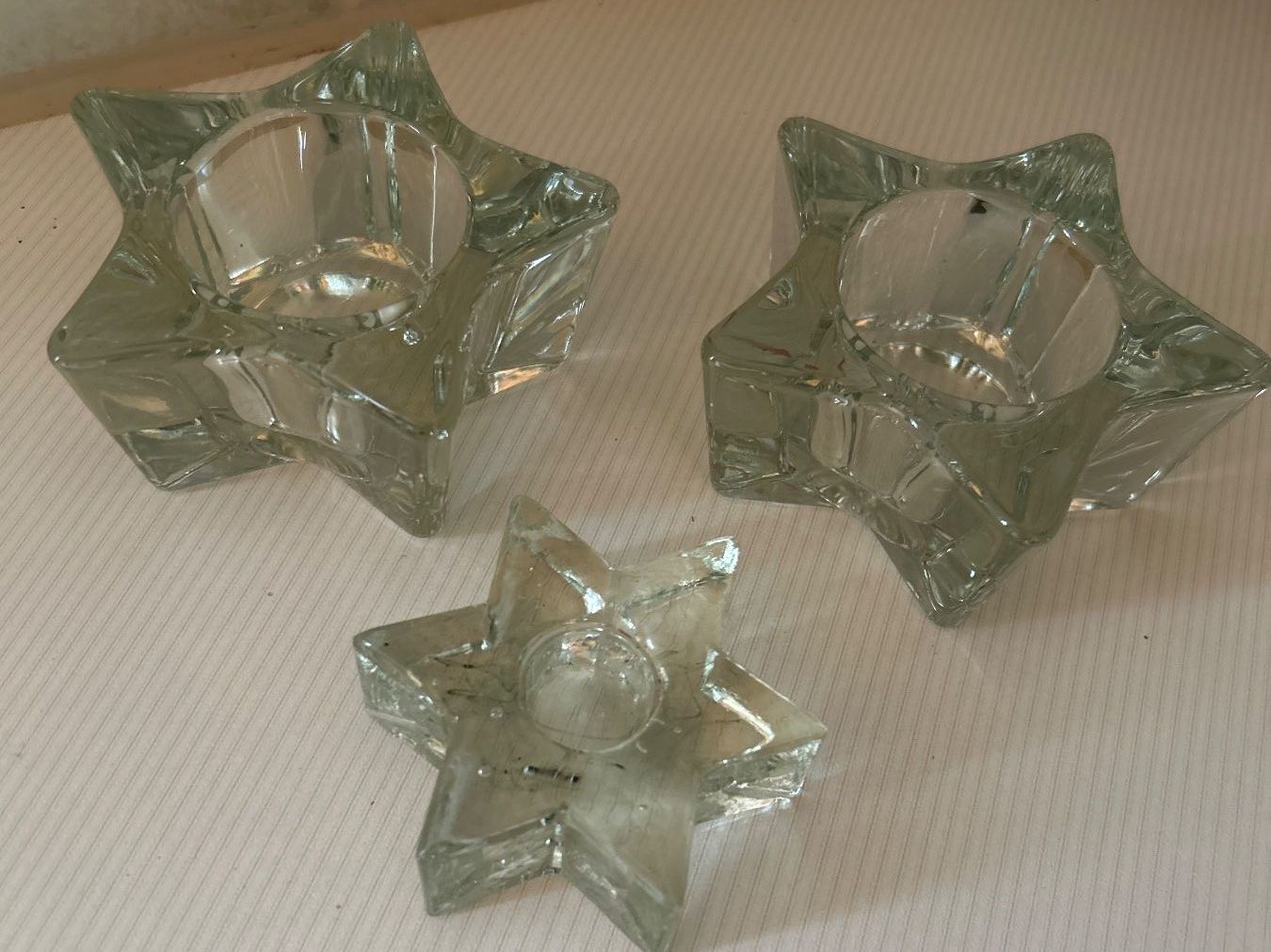 Portacandele: 3 Sternen Teelichthalter Glas Windlicht Deko – Nuovo (secondo la descrizione) da Villnachern venduto da RicardoMary