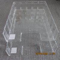 2 Stück Briefablagen Acryl für Büro stapelbar NEU NP:36.-