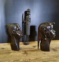 Afrikanische Holzskulpturen, 3-teiliges Set, Top Zustand!
