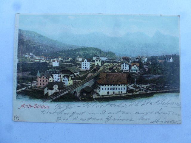 Cartoline postali: Ansichtskarte Arth-Goldau 1902 – Usato da Walkringen venduto da Casablanca777