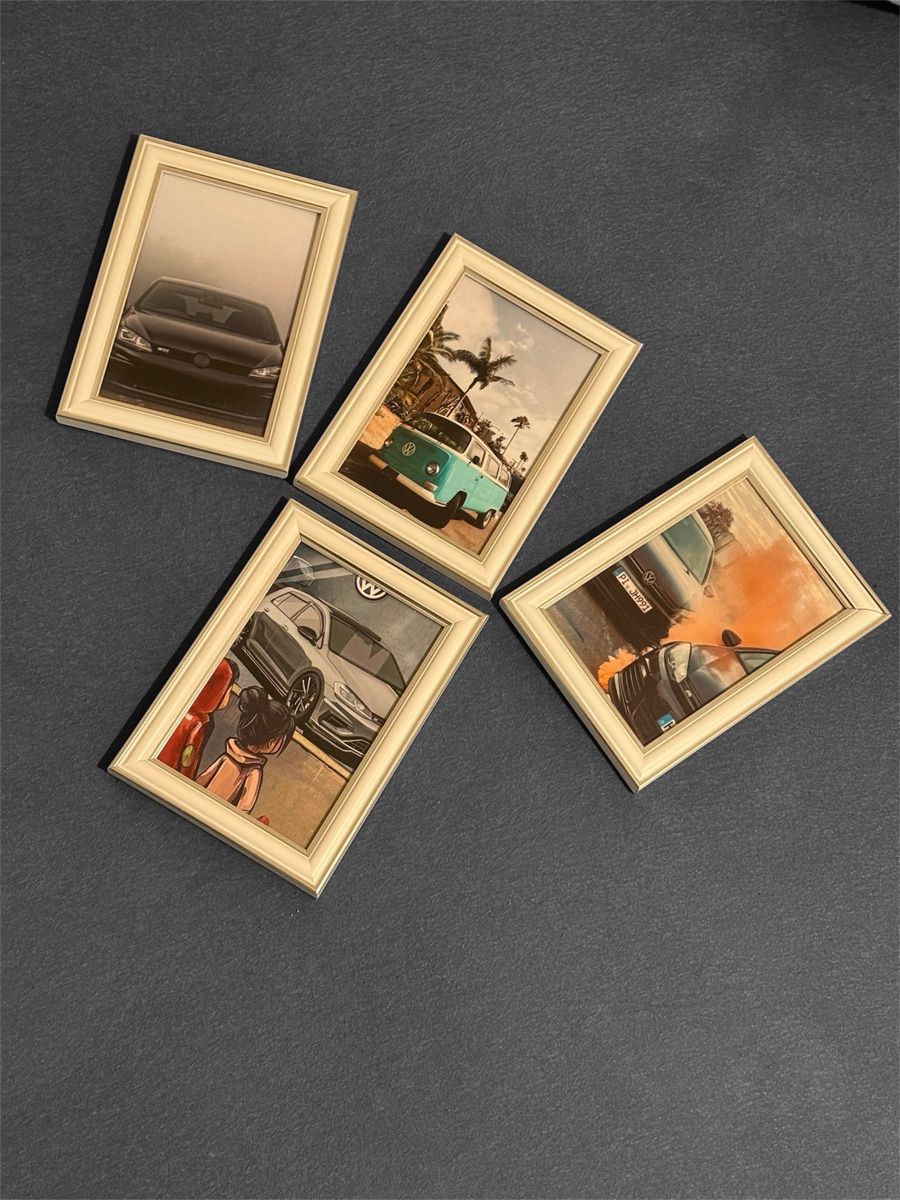 Poster & Bilder: Set de 4 cadres Volkswagen – Neu und originalverpackt aus Châtel-St-Denis von Montclair_Swiss 4