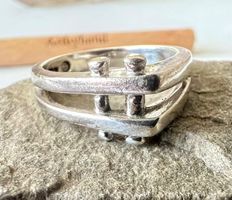 Vintage Silberring 925 Modernist Design Skandinavischer Stil
