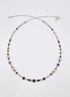 Elegante Halskette: Tschech. Kristalle, Amethyst, Rosenquarz