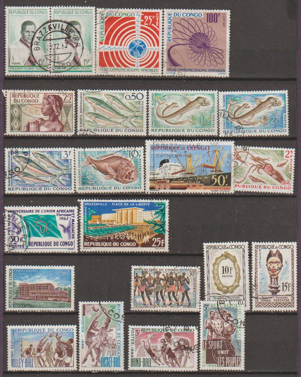 Tutti i francobolli: Congo, divers motifs et valeurs – Usato da Crans-Montana venduto da kira56