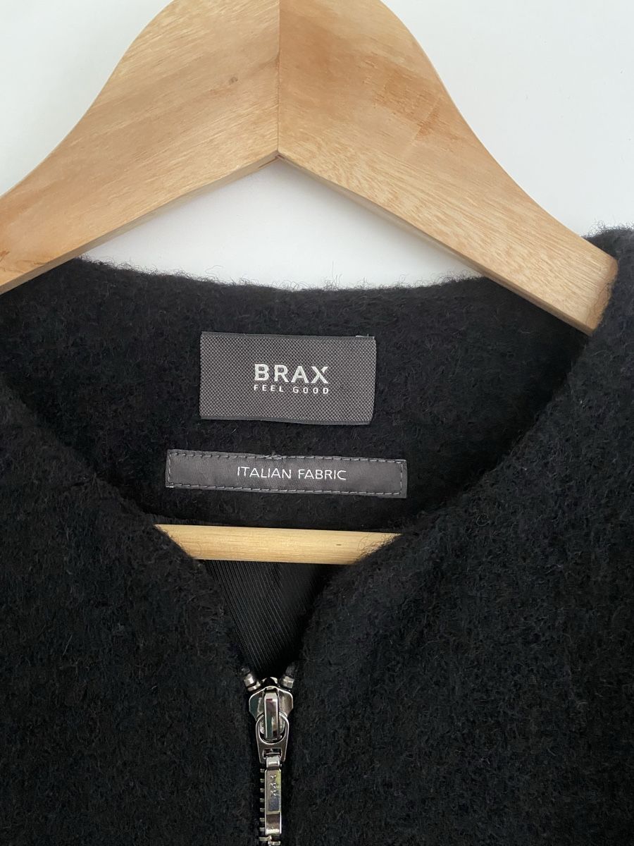 Brax Mäntel: Brax Wool Coat, Black, Leather Sleeves, Size 36 – Gebraucht aus Zollikerberg von mvm_68rc 1