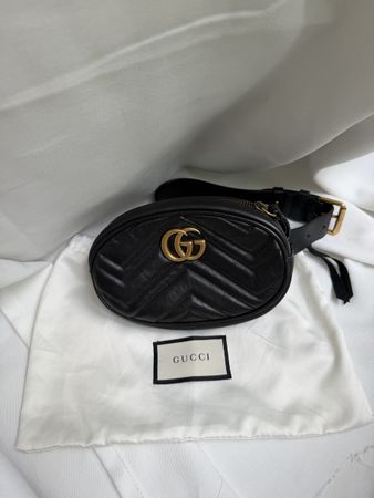 Gucci GG Marmont Belt Bag Leder Schwarz (Gr. 75) – Top Zusta