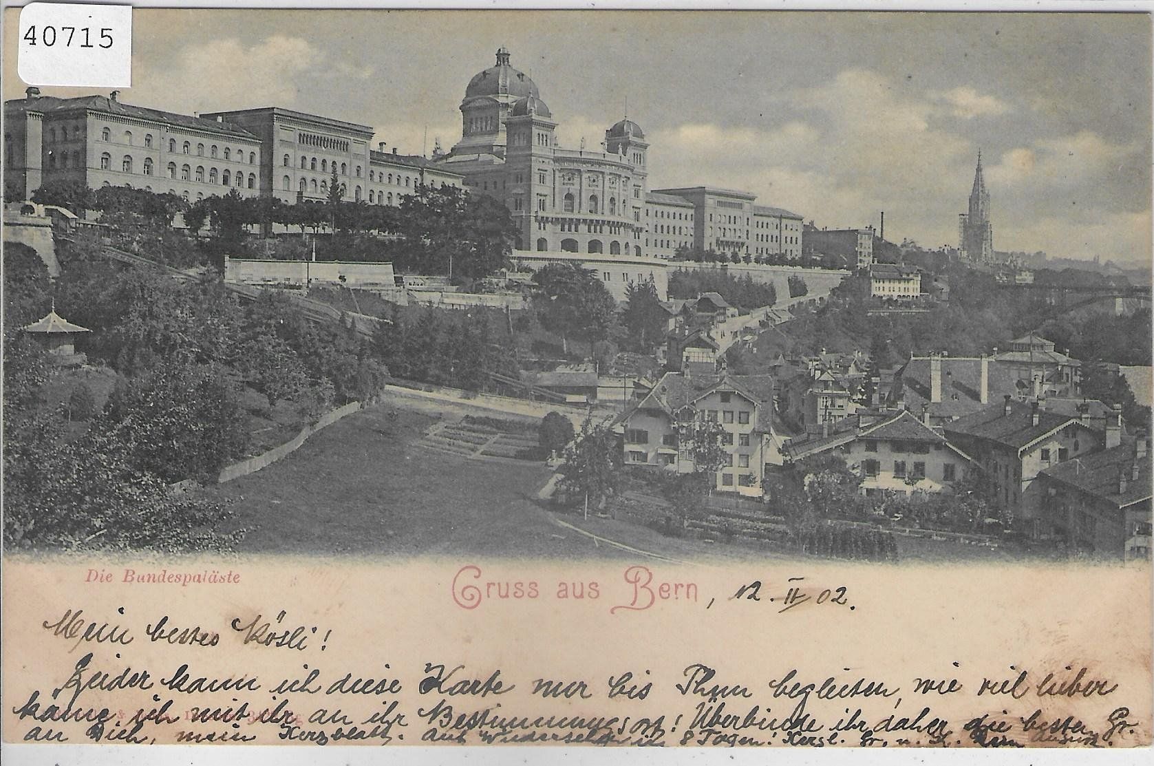 Cartoline postali: Gruss aus Bern - Die Bundespaläste – Usato da Ettingen venduto da Kartenplanet