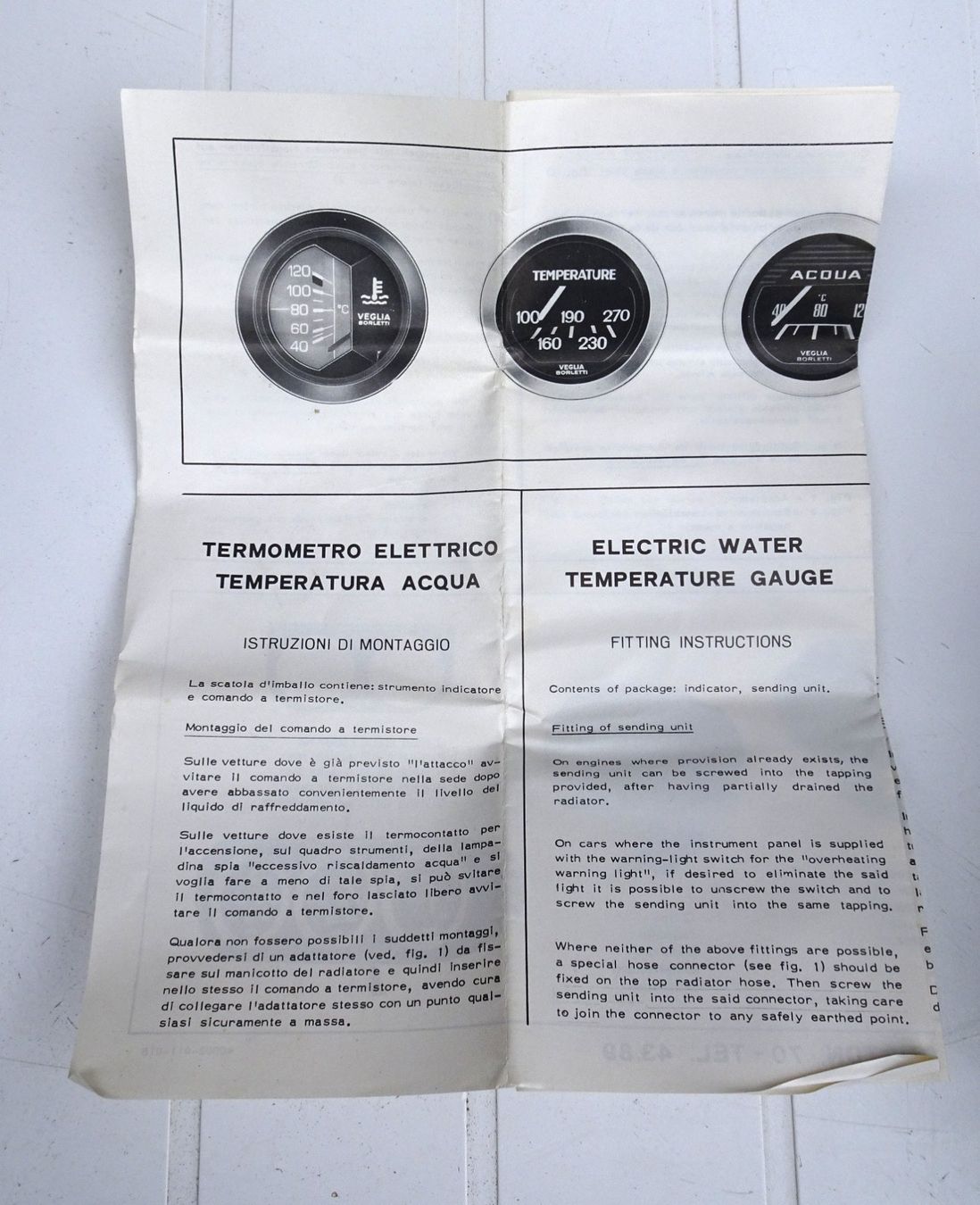 Accessori per altri veicoli: Termometro Veglia Borletti  per automobile Oldtimer – Nuovo e nell'imballaggio originale da Brione (Verzasca) venduto da nevagiu 5