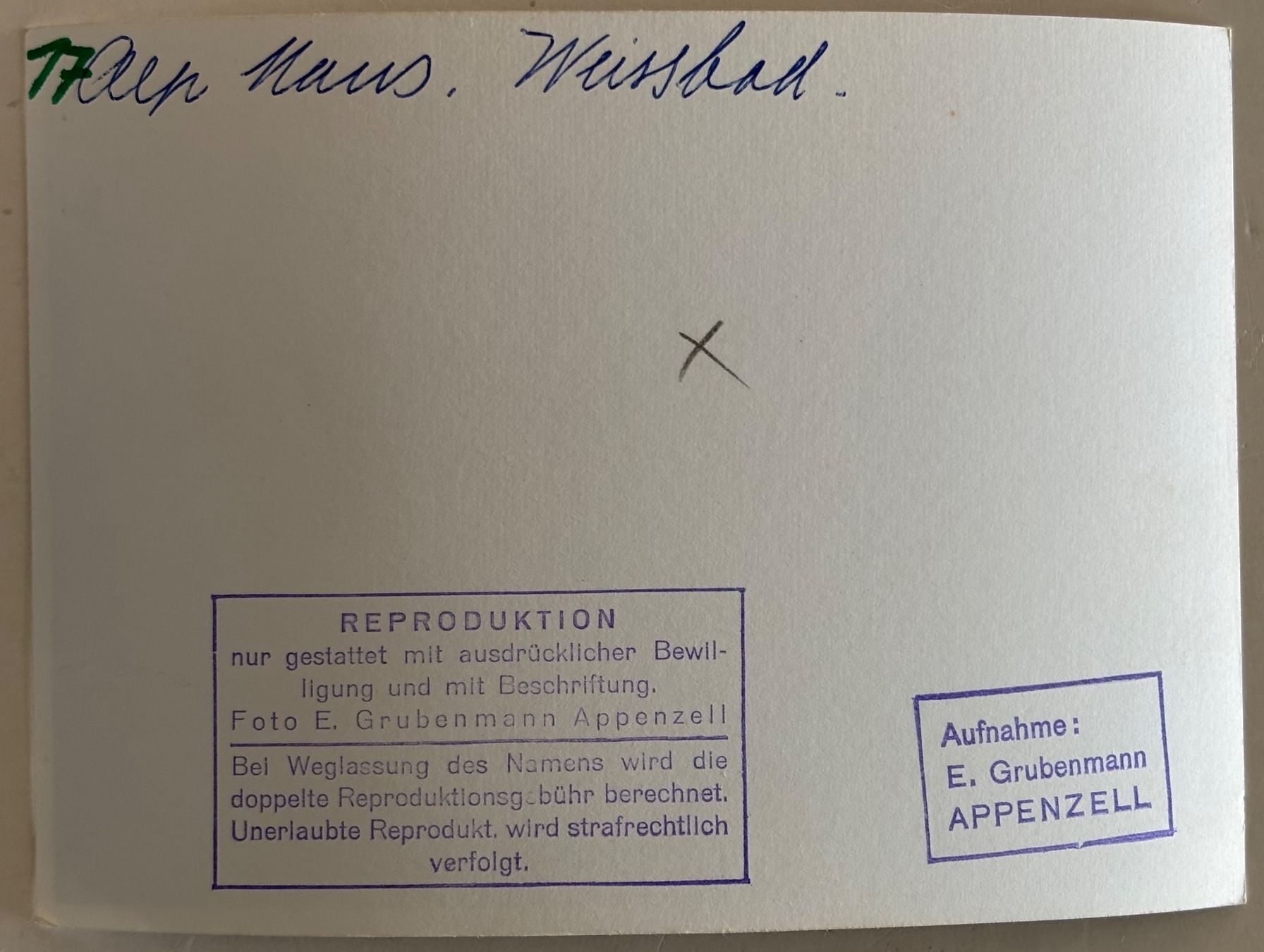 Cartoline postali: Foto E. Grubenmann, Appenzell, Alp in Weissbad – Usato da Frauenfeld venduto da Merk52 1