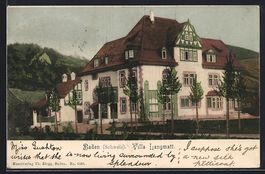 AK Baden, Hotel Villa Langmatt, 1903