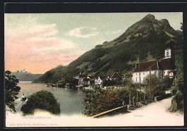 AK Gersau, Ortspartie mit Kirche
