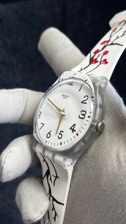 Swatch Orologi: Swatch Uhr Gent mit Kirschblüten Design – Usato da Grenchen venduto da chththl 3