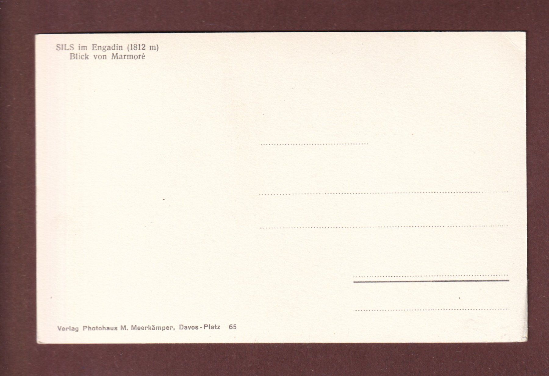 Cartoline postali: SILS im Engadin - Blick von Marmoré – Usato da Pully venduto da nicecards-shop 1
