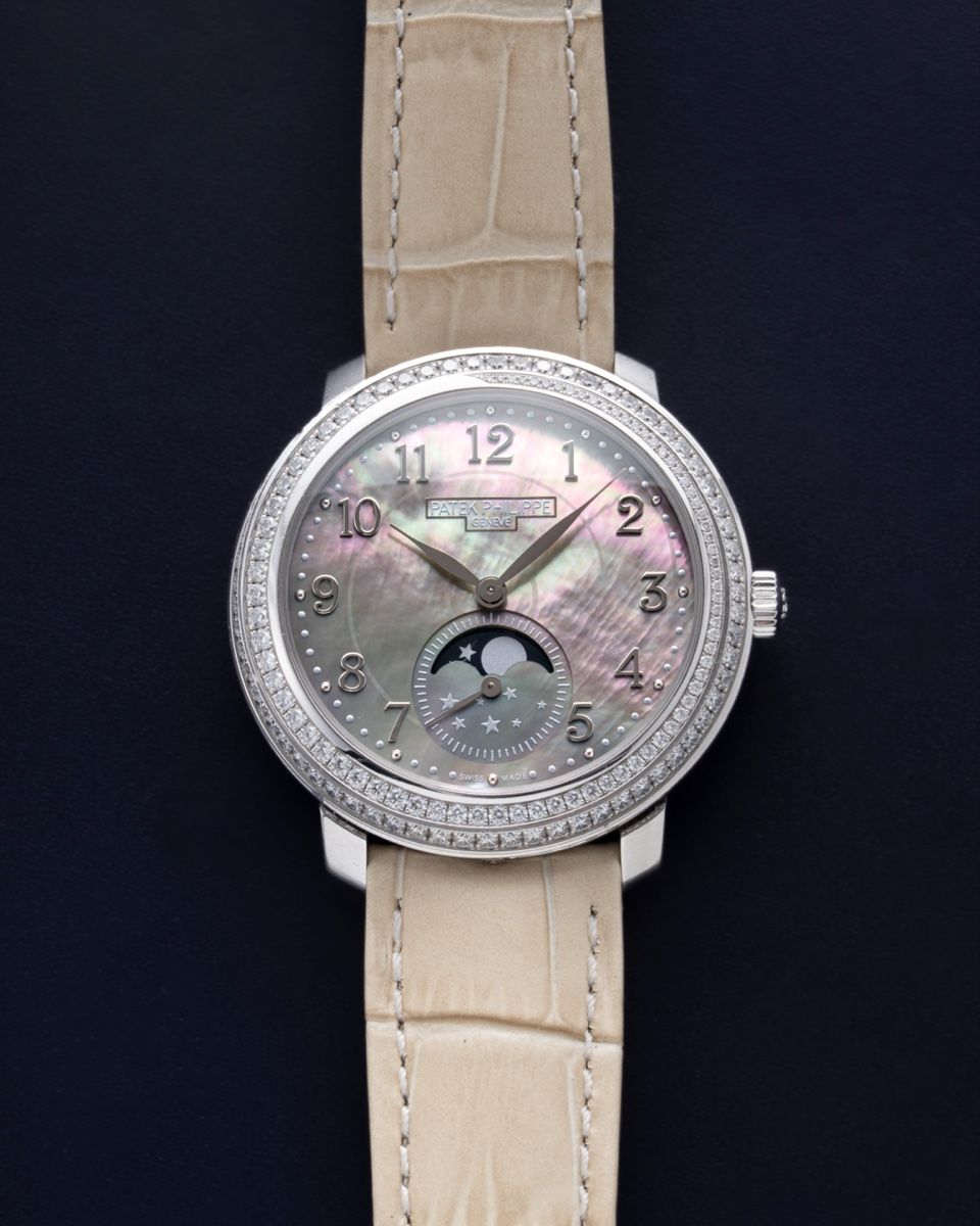 Patek Philippe Orologi: Patek Philippe in Weißgold mit Perlmuttzifferblatt – Usato da Zürich venduto da DirectSalesZurich