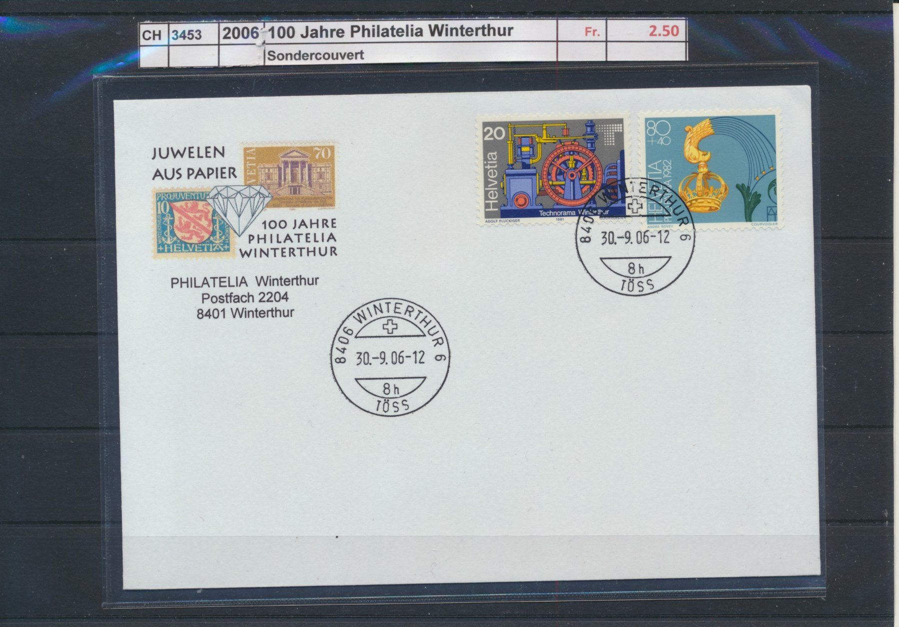 Tous les timbres: 2006 "100 Jahre Philatelia Winterthur", Sondercouvert – D'occasion à Winterthur par Zupogeru