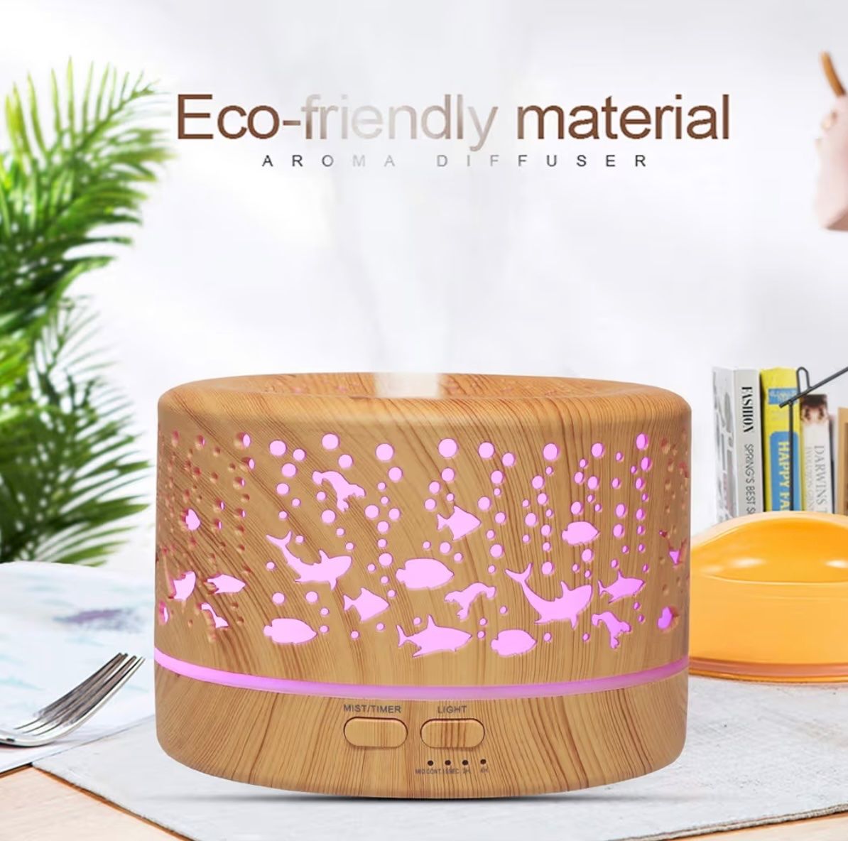 Duftöldiffusoren: Aroma Diffuser 700ml mit Timer, Holzoptik braun – Neu und originalverpackt aus Basel von Seifehuesli 5