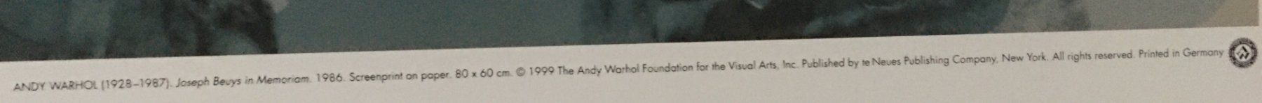 Grafica & Litografie: Andy Warhol     " Joseph Beuys in Memoriam "  Kunstdruck – Usato da Nennigkofen venduto da Schamane75 2