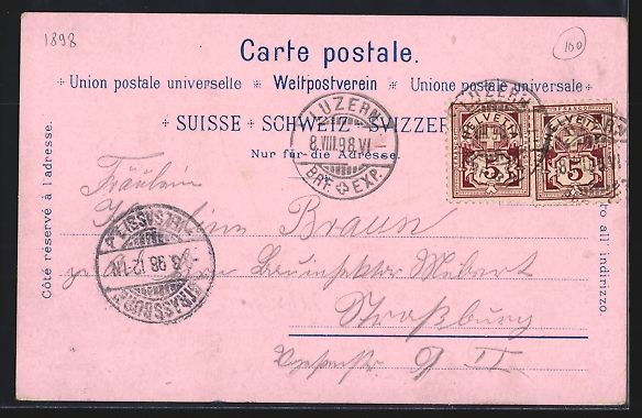 Cartoline postali: Litho Luzern, Teilansicht, Schloss und B – Usato da Berlin venduto da bartko-reher 1