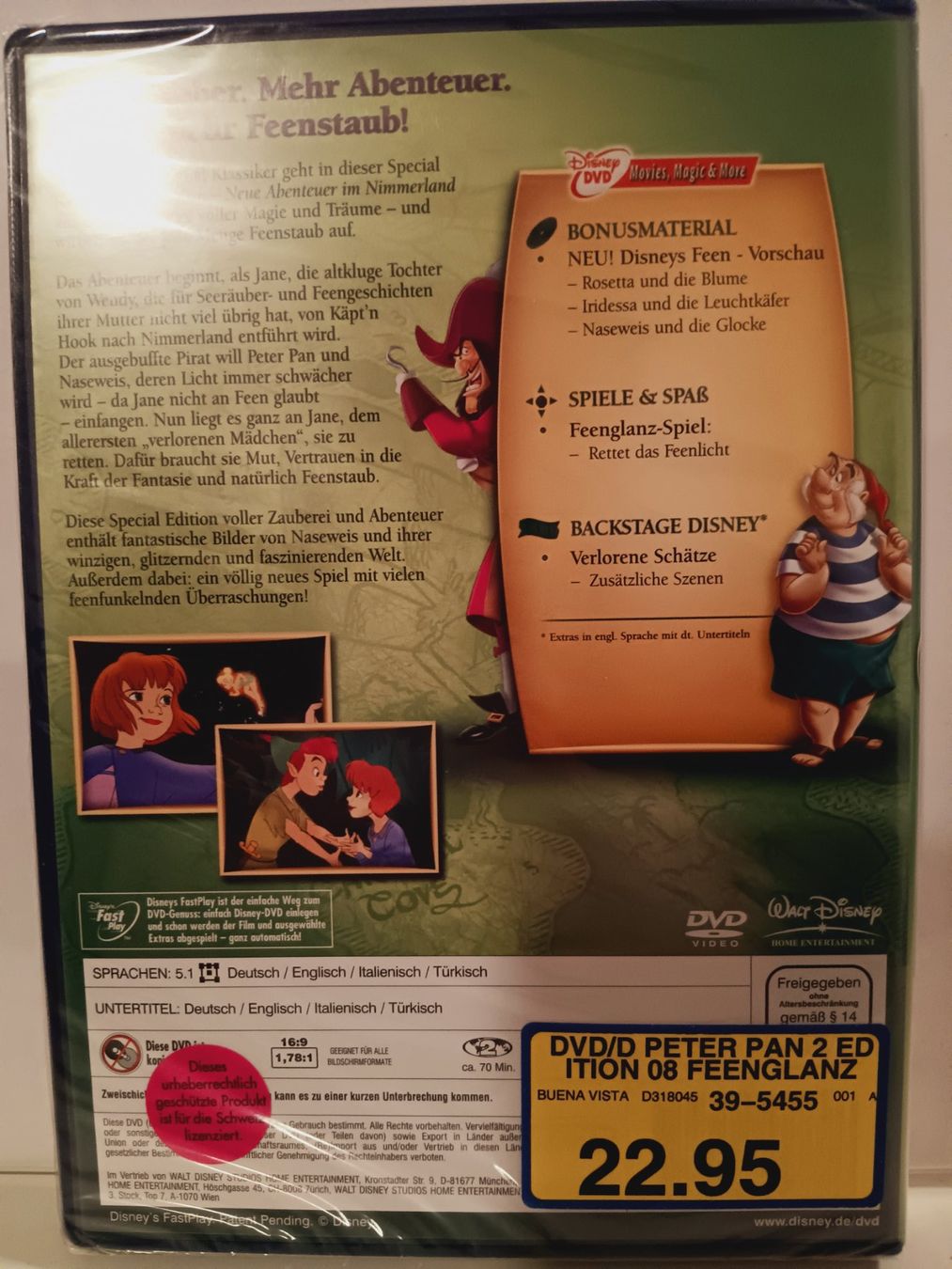 Tutti i DVDs: Disney - PETER PAN 2 - DVD NEU+ORIGINAL VERPACKT – Nuovo e nell'imballaggio originale da Aarau venduto da Yeeaaah 1
