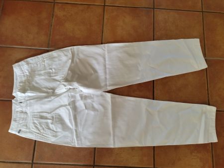 NEUE weisse Sommerhose von Lacoste, Baumwolle & Leinen, Gr38
