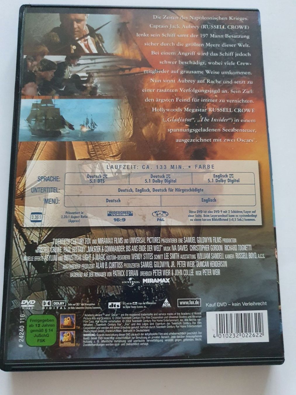 Tutti i DVDs: Master and Commander-  ans Ende der Welt – Usato da Oberdorf BL venduto da BaldenEagle 1